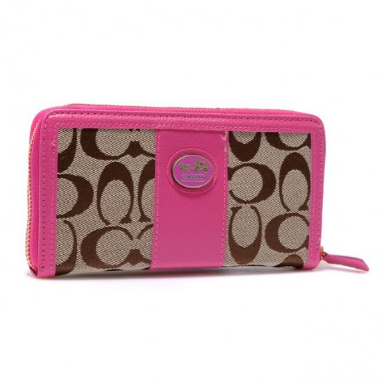 Coach Zippy In Signature Large Pink Wallets BLU | Women